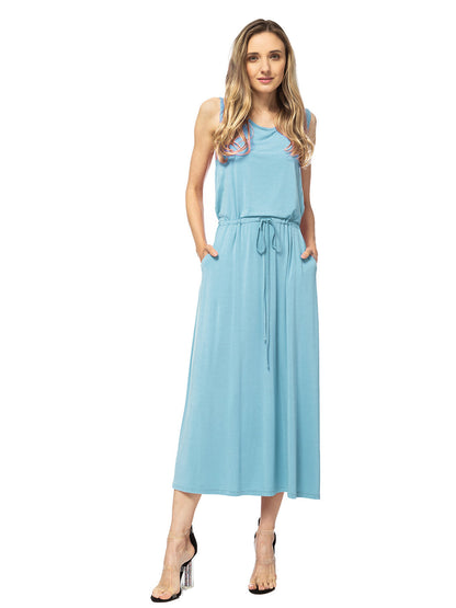 Maxi Length Drawstring Dress