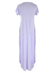 V Short Sleeve Maxi Lounge Dress
