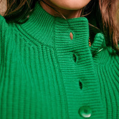 Cozy Warm Jacquard Long Sleeve Button Female Casual Christmas Sweater Sweaters-L