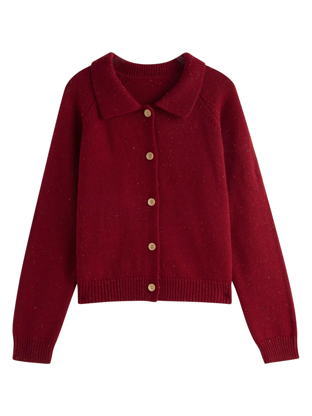 Petite Retro Lapel Knit Cardigan For Early Autumn Red Christmas Sweater / Xs Sweaters-L