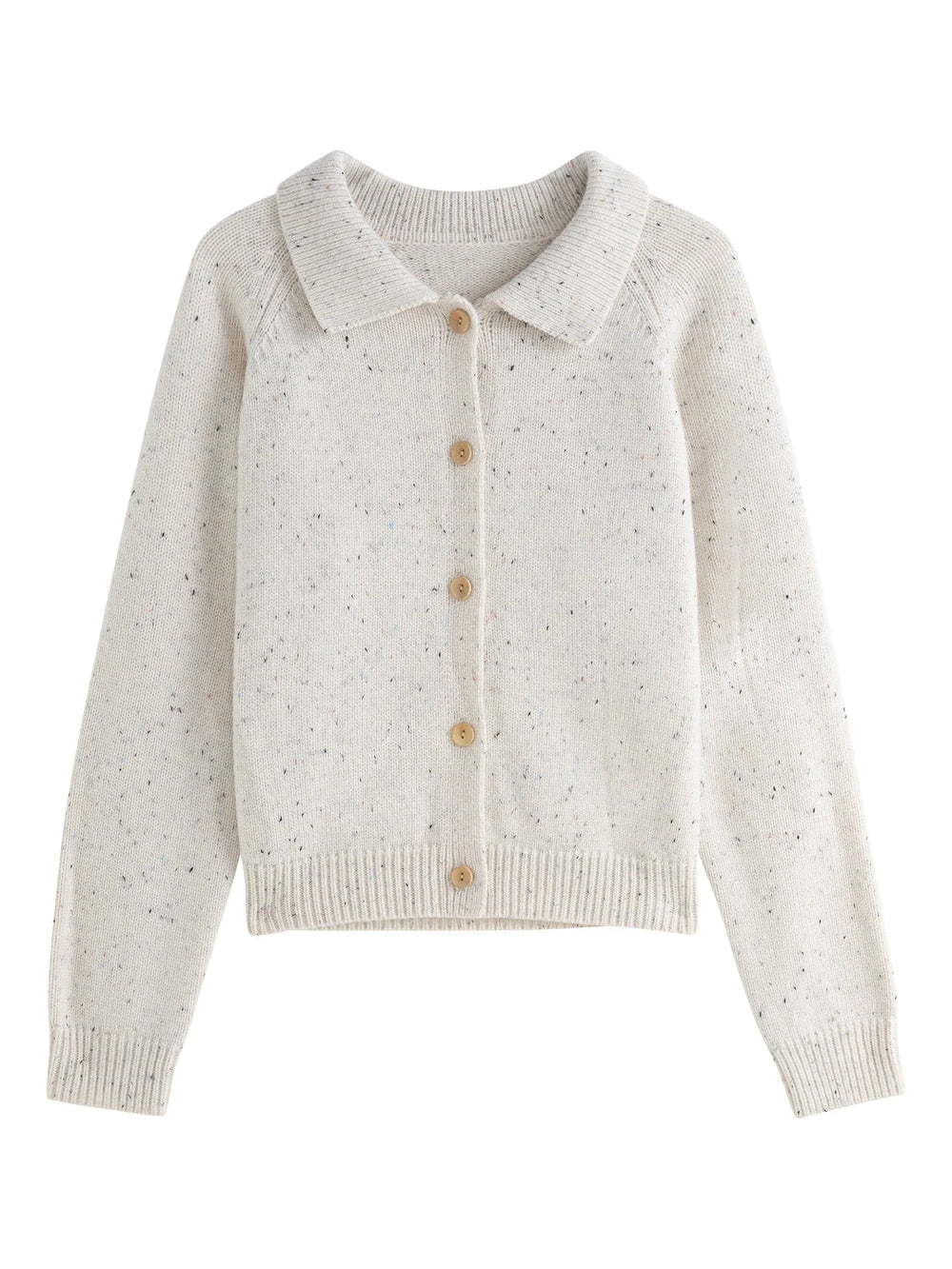 Petite Retro Lapel Knit Cardigan For Early Autumn Red Christmas Sweater Ivory / Xs Sweaters-L