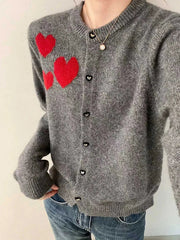 Love Print Vintage Sweet Cardigan Cardigan-241208