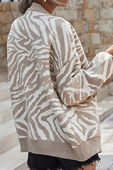 Casual Knit Animal Style Cardigan