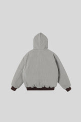 Contrast Lined Minimal Hooded Zip Coat