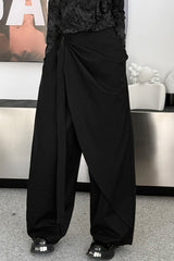 Minimalist Asymmetrical Belt Wide Leg Pants