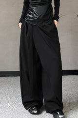 Minimalist Asymmetrical Belt Wide Leg Pants