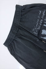 Washed Illustration Long Wide Leg Sweatpants