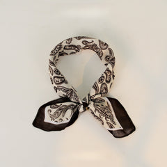 Paisley Faux Linen Square Hair Neck Sun Scarf