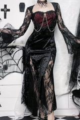 Split Lace Sleeve Gothic Dress