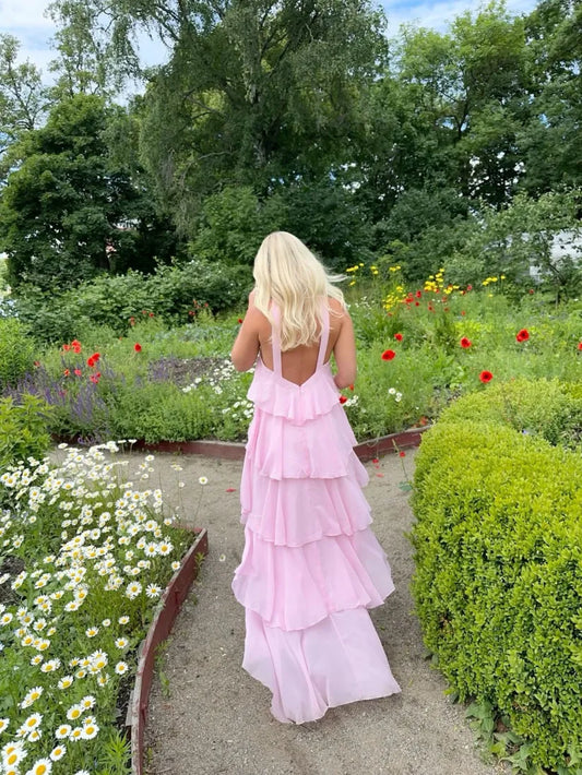Ruffle Backless Maxi Dress