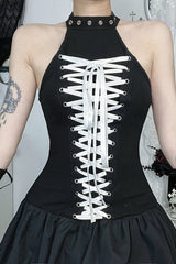Street Halter Tie Gothic Dress