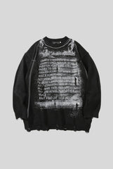 Graffiti Typography Distressed Sweater