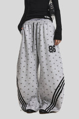 All Over Star Stripe Barrel Leg Sweatpants
