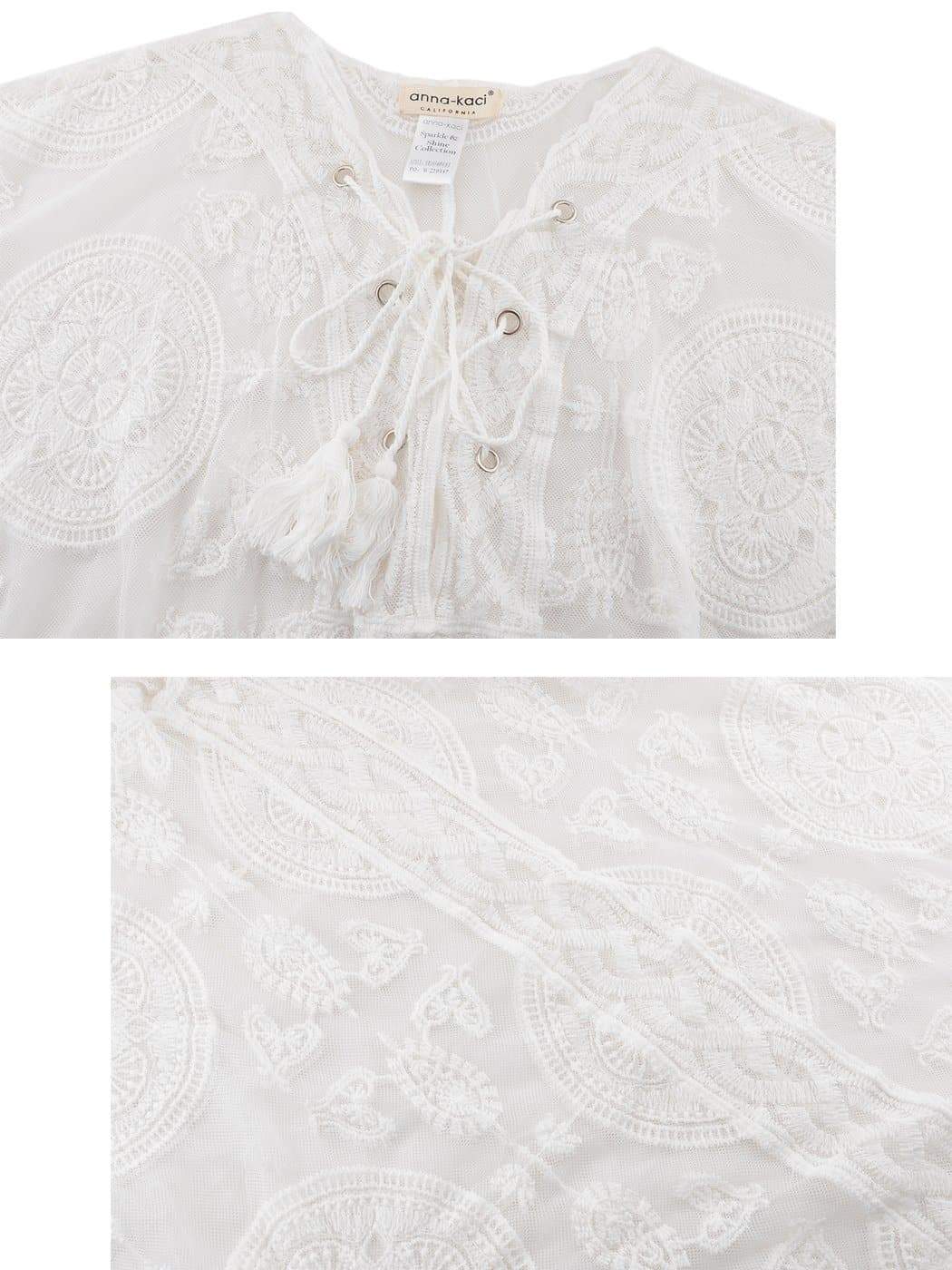 Embroidered Sheer Midi Dress
