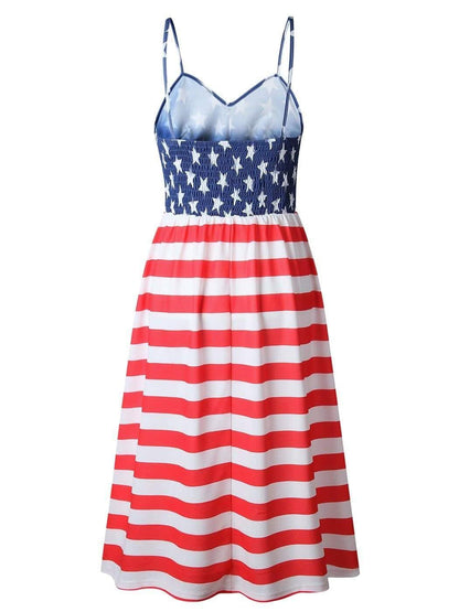 Independence Day Dress With Suspenders And Buttons