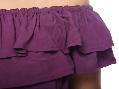 Plus Size Off Shoulder Ruffle Empire Dress