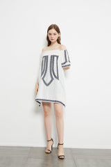 Printed Versatile Off Shoulder Dress