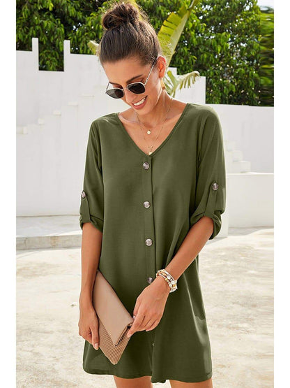 Vintage Flare Button Down Dress