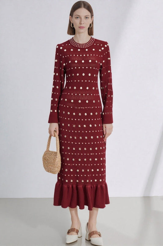 Christmas Long Sleeve Knit Mermaid Slim Sweater Dress