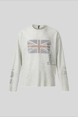 Faded Flag Number Graphic Long Sleeve T-Shirt