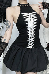 Black Bubble Gothic Dress