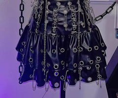 Rivet Star Double-layer Cake Skirt Black / S