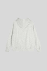 Rhinestone Panel Washed Hooded Coat