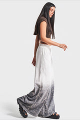 High Waist Ombre Drawstring Wide Jean