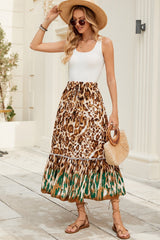 Boho Ruffle Floral Maxi Skirt