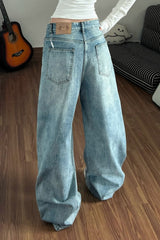 Napoleon Button Wide Leg Jeans