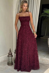 Lace-Up Backless Maxi Dress