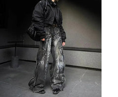 Dark Gothic Y2K Baggy Pant Black / S
