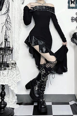 Slit Bodycon Gothic Dress