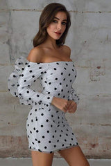 Chiffon Dot Mini  Casual Dress