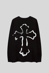 Gothic Skeleton Symbol Graphic Oversized Sweatshirt