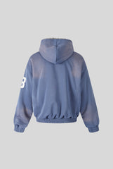 Fleece Lined Varsity Washed Zip Coat
