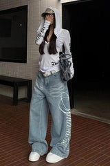Vintage Printed Boyfriend Jeans