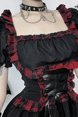 Dark Plaid Gothic Dress