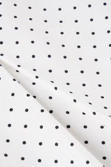 Ruched Polka Dot A-Line Midi Skirt