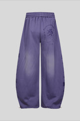 Washed Script Barrel Leg Sweatpants