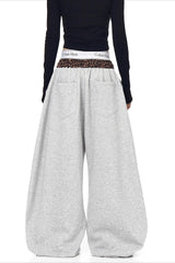 Gothic Cross Graphic Baggy Barrel Leg Sweatpants