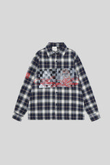 Checkerboard Photo Script Plaid Long Sleeve Shirt