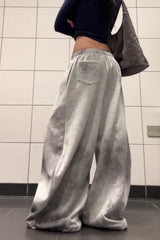 Washed Graphic Barrel Leg Sweatpants
