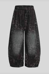 Leopard Print Wide Leg Sweatpants