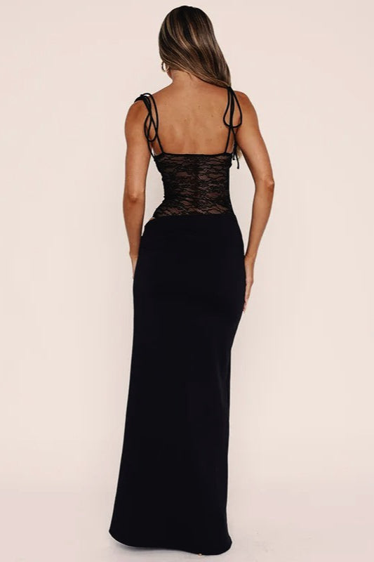Lace Spaghetti Strap Maxi Dress-1