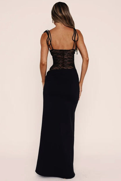 Lace Spaghetti Strap Maxi Dress-1