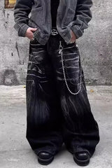 Lightning Wash Wide Leg Jeans