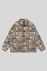 Vintage Cat Jacquard Button Up Jacket