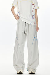 Contrast Panel Technical Wide Leg Pants