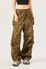 Vintage American Style Loose Fit Street Cargo Pant